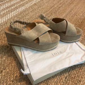NWT joie suede garden platform wedges